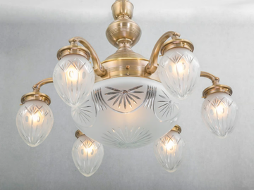 BRATISLAVA 6 - Handmade brass chandelier by Patinas Lighting - view 2